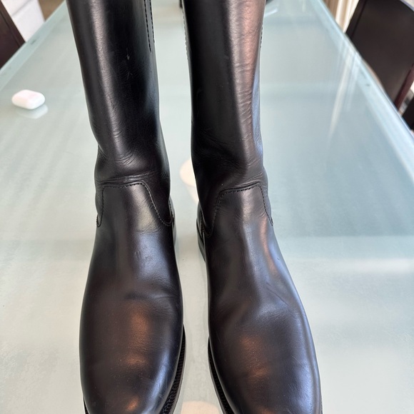 Prada Black Leather Knee-High Boots - Picture 1 of 8